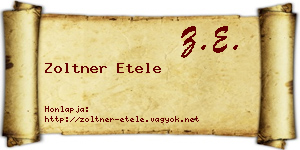 Zoltner Etele névjegykártya